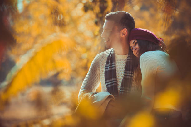 istock Fine couple spending time in the park 1361815271