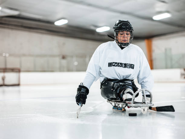 istock Latin woman  playing para hockey 1361815309