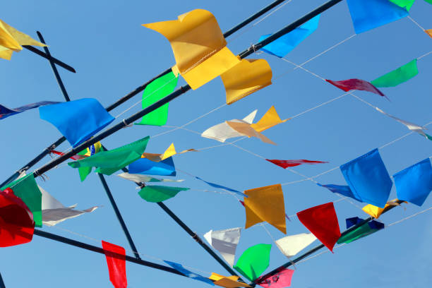 istock Typical small paper streamers of June Festivals 1361817203