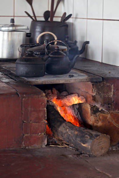 istock Iron pans over wood stove 1361817256