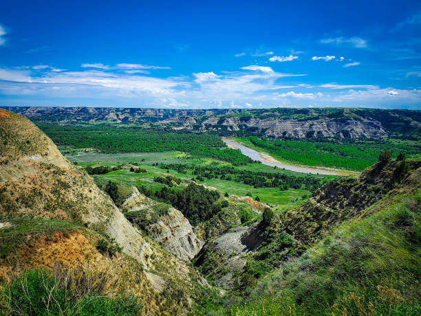 Theodore Roosevelt National Park Scenery Landscape in the Theodore Roosevelt National Park theodore roosevelt national park stock pictures, royalty-free photos & images