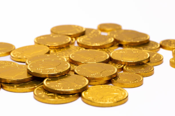 Dollar sign gold coin isolated 3d render illustration