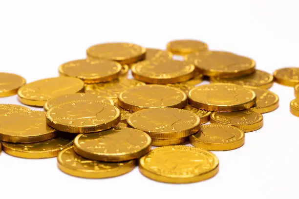 Pile Of Gold Chocolate Coins
