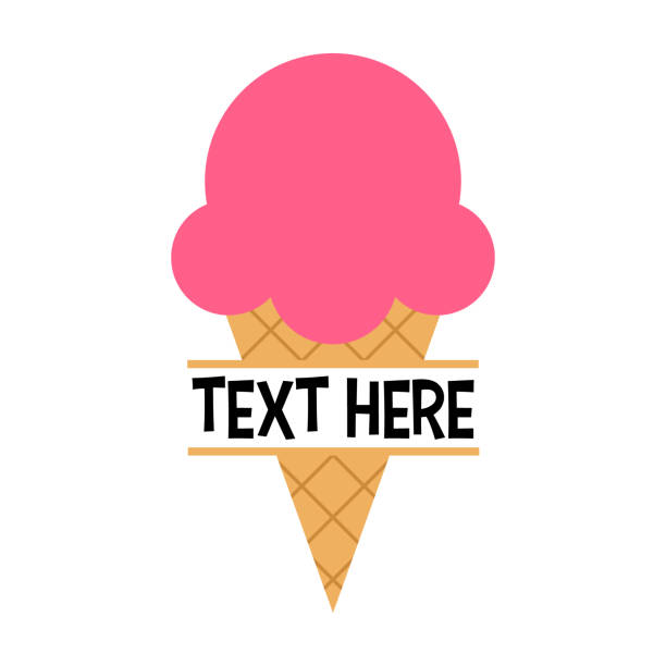 ilustrações de stock, clip art, desenhos animados e ícones de vector ice cream name frame on white background - cone