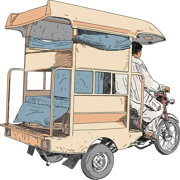 Vector illustration of Rickshaw
