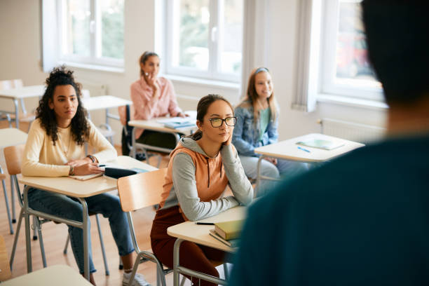 istock High school students paying attention during a class in the classroom. 1361844128