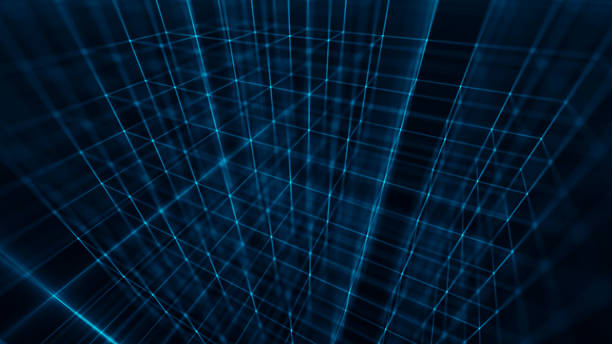 istock Network connection. Big data. 3D. Technological block on the background. Connect lines and dots. 1361855789
