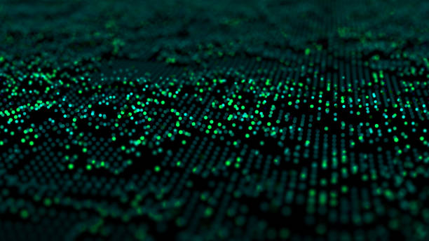 istock Wave 3d. Cybernetic futuristic background. Big data. Abstract grid illustration. 1361855802