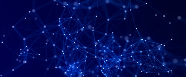 istock Abstract composition with connecting dots and lines. Blue background. Futuristic network. Background for business event. 3d rendering. 1361855858
