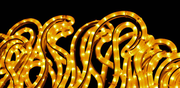 istock A pattern of yellow LED lamps. 1361857815