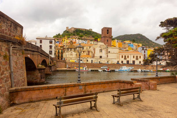 Colorful houses near river Temo - Bosa, Sardinia, Italy