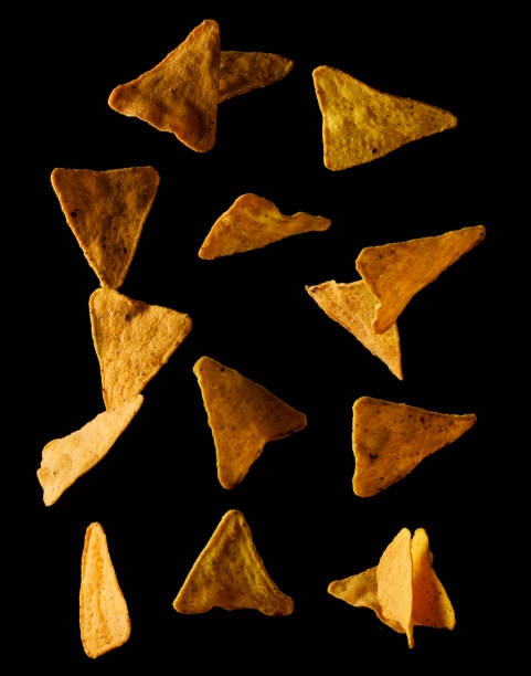 istock Flying mexican nachos chips, isolated 1361861883