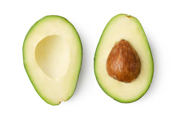 istock Two slices of avocado isolated 1361862817