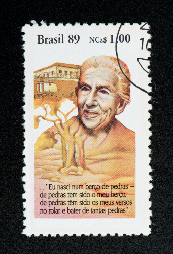 brazilian postage stamp, on black background. 1989.