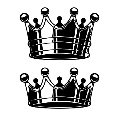 Illustration Of King Crown In Monochrome Style Design Element For Emblem  Sign Poster T Shirt Vector Illustration Stock Illustration - Download Image  Now - iStock