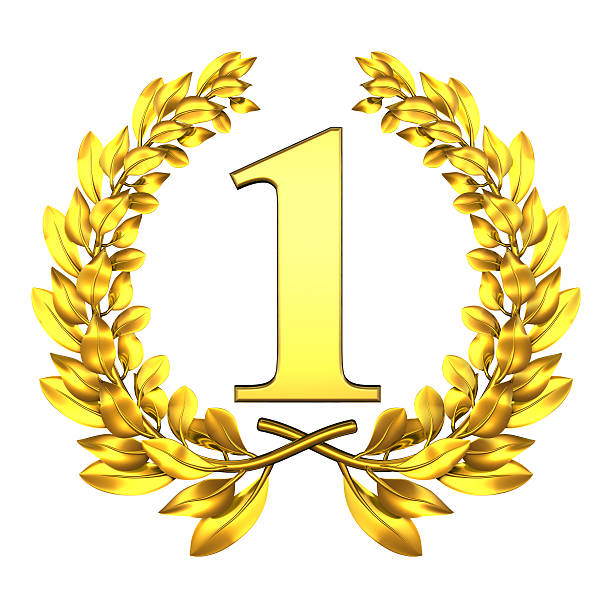 istock Number 1 surrounded in laurel wreath meaning congratulations 136186908