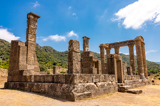 View of Temple of Antas in Sardinia, Italy.