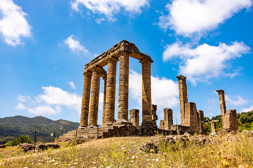 View of Temple of Antas in Sardinia, Italy.