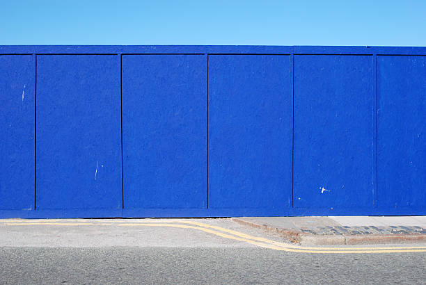 istock Urban background UK - Blue wood wall 136187152