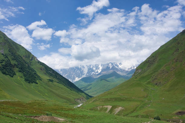 istock Snow capped Greater Caucasus mountains in Georgia 1361871632