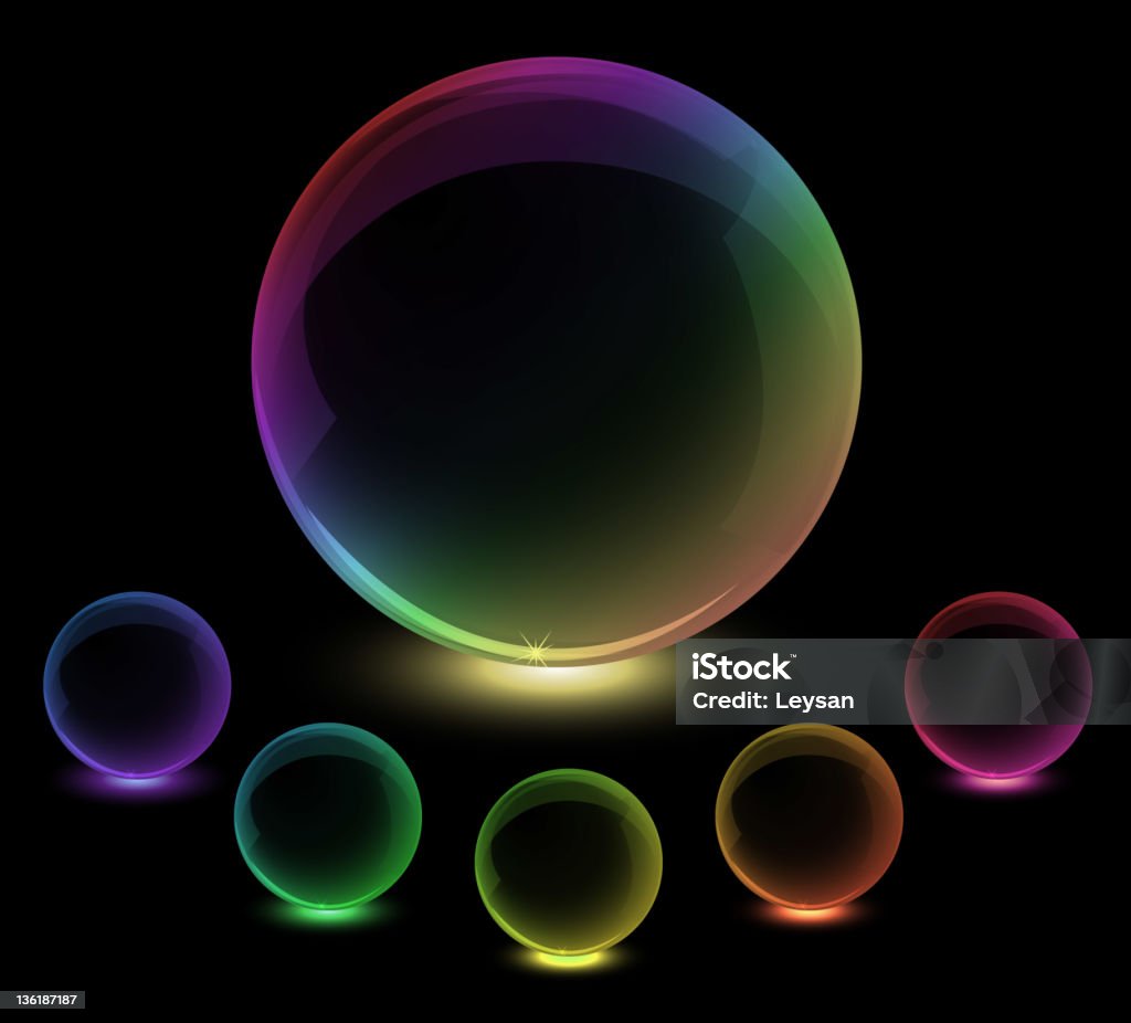 Kolorowe Globusy - Grafika wektorowa royalty-free (Abstrakcja)