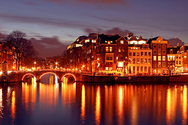 istock City view from Amsterdam at night in the Netherlands 136187584