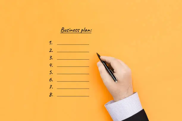 A business plan is the basis for business development. A clean list of main ideas.
