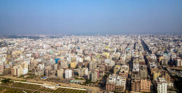 aerial of Dhaka, Bangladesh stock photo