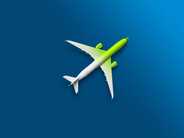 istock Passenger airplane on blue Background 1361883831