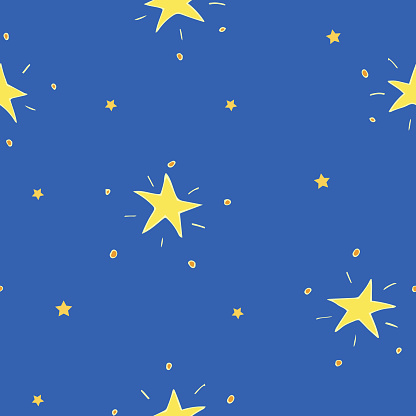 Seamless pattern with stars. Design for wallpaper and wrapping, fabric and textile. Vector illustration.