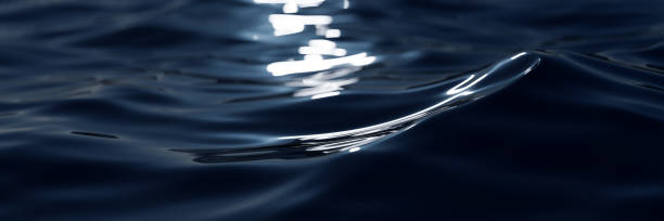 istock Ocean waves with moon light reflection. Shallow depth of field close-up. 3D rendering. 1361894933