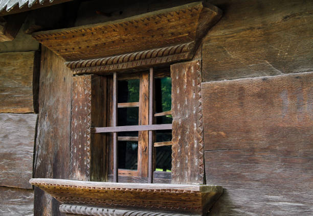 istock Window of an old romanian countryside house 1361894936