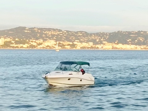 Boats at sea on the French Riviera, South-East of France