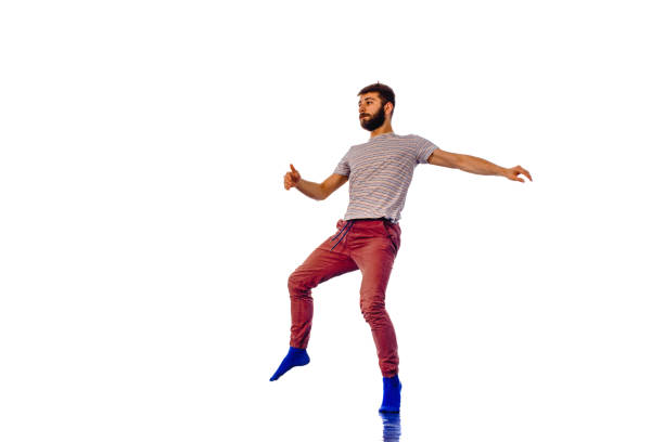 istock Full length of stylish young man dancing 1361896839