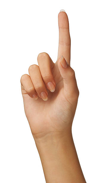 휴머니즘 손 및 손가락 가리키기 바라요 - number 1 human hand sign index finger 뉴스 사진 이미지