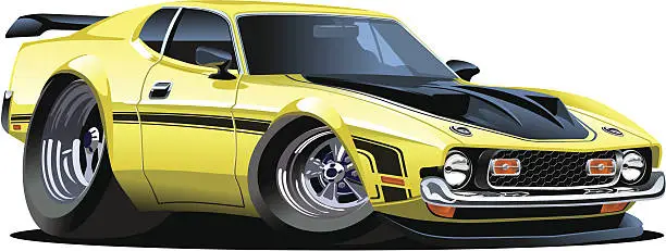 Vector illustration of Cartoon muscle car