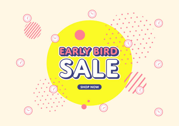 Early bird sale, Online sale banner design template. Early bird sale, Online sale banner design template. the early bird catches the worm stock illustrations