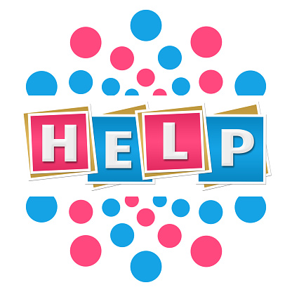 Help Pink Help Blue Pink Dots Blocks Circular Stock Illustration - Download Image ...