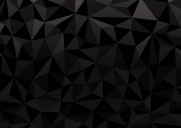 Abstract background with black gradient triangles Dark Patterned Background With Triangles black background stock illustrations