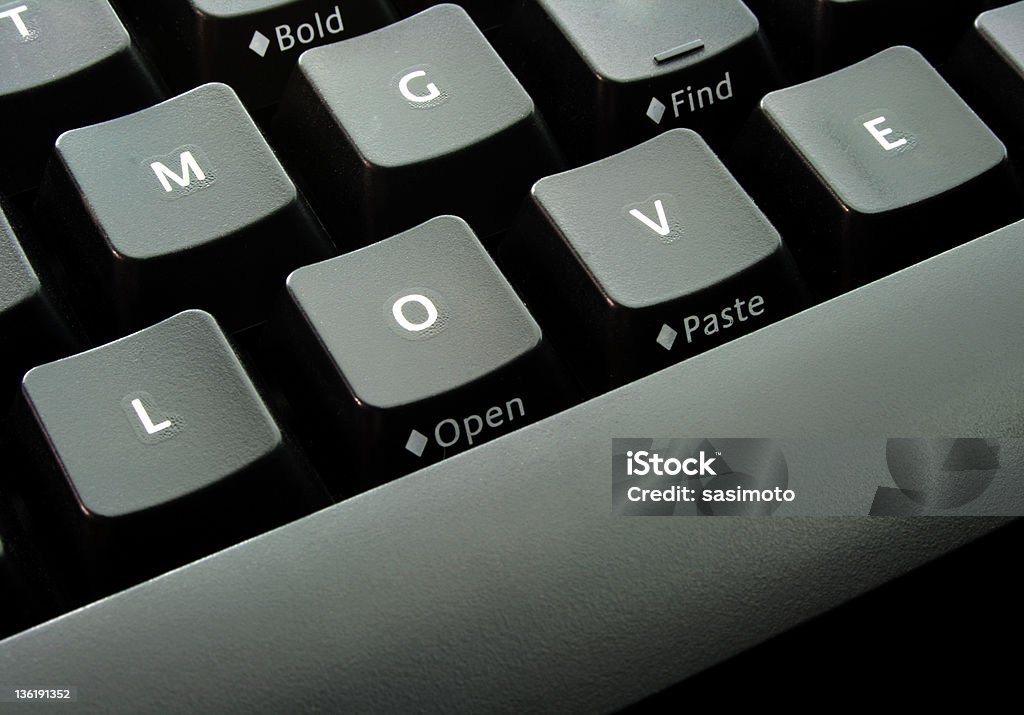 Teclado com Alfabeto um amor-Namoro pela Internet - Royalty-free Alfabeto Foto de stock