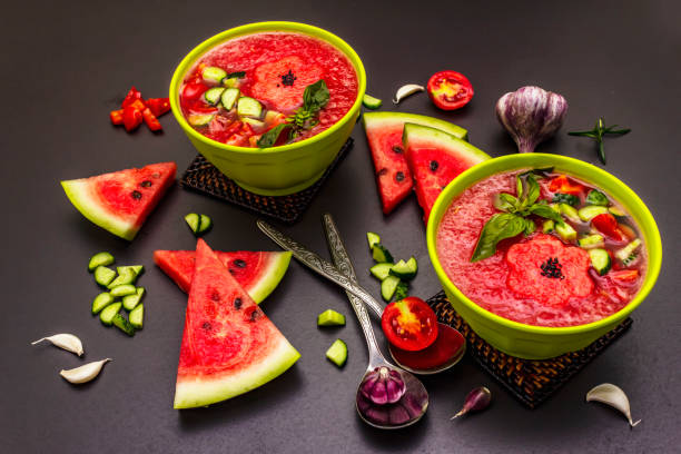 istock Watermelon gazpacho, traditional Spanish summer cold soup 1361913788