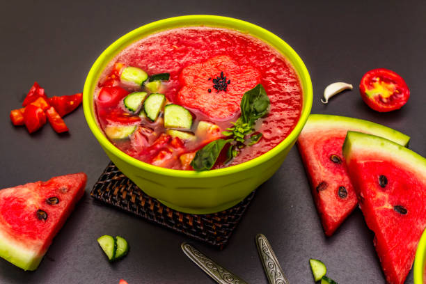 istock Watermelon gazpacho, traditional Spanish summer cold soup 1361913927
