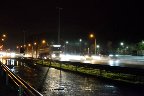 istock Highway E40 from Ostend to the coast at night 1361914854