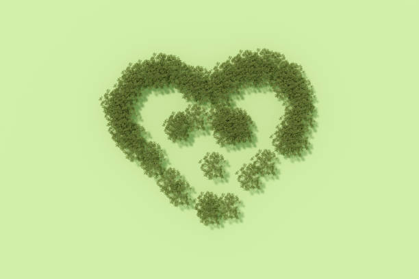 istock Heart shaped forest, climate change, ecology concept 1361919337