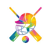 istock Cricket sports vector logo design. 1361920460