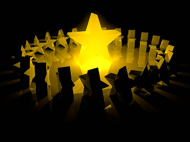 Golden star glowing (XXXL) stock photo