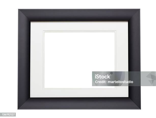 Moderno Nero Foto Frame Con Clipping Path - Fotografie stock e altre immagini di Alla moda - Alla moda, Colore nero, Composizione orizzontale