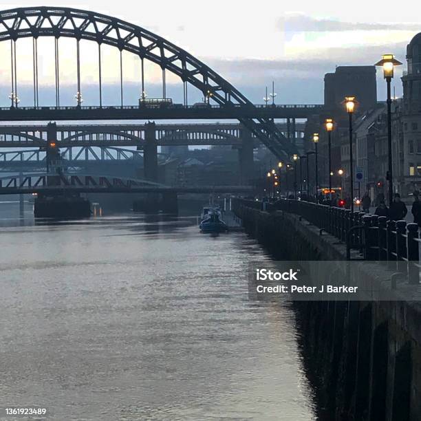 Tyne Bridge And Quayside Newcastle Upon Tyne England Stock Photo - Download Image Now