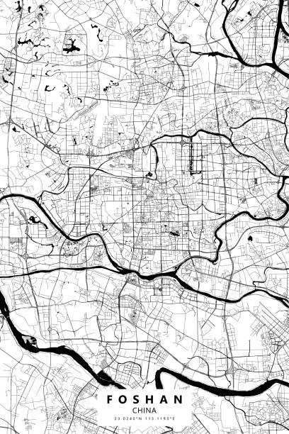 Foshan China Vector Map Stock Download Image Now City Foshan China Vector Map 