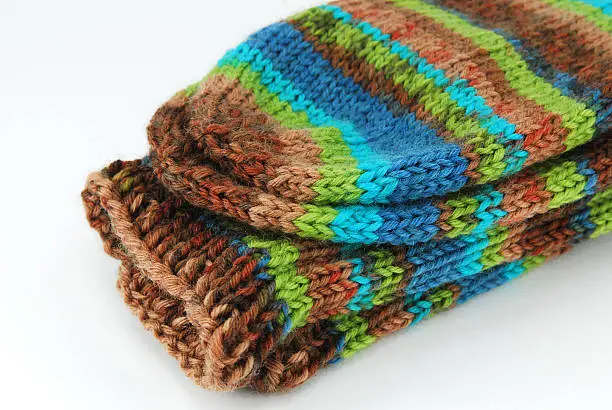 Handmade colored wool socks